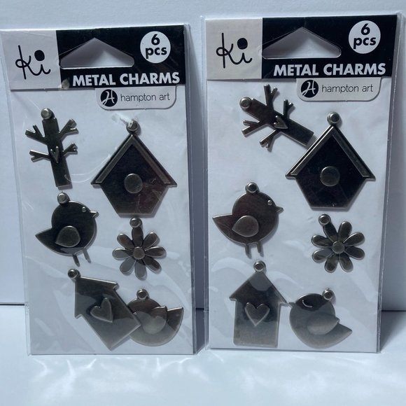 Metal Charms Paper Crafts Card Making Scrapbook Bird House Tree Flower Bird Tree - Picture 1 of 12